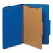 Universal UNV10211 Bright Colored Pressboard Classification Folders, 1 Divider, Legal Size, Cobalt Blue, 10/Box