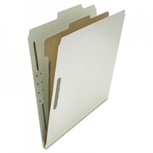 Universal UNV10252 Four-Section Pressboard Classification Folders, 1 Divider, Letter Size, Gray, 10/Box