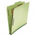 Universal UNV10251 Four-Section Pressboard Classification Folders, 1 Divider, Letter Size, Green, 10/Box