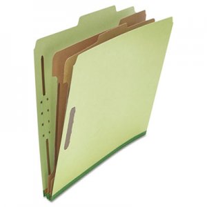 Universal UNV10271 Six--Section Pressboard Classification Folders, 2 Dividers, Letter Size, Green, 10/Box