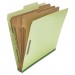 Universal UNV10291 Eight-Section Pressboard Classification Folders, 3 Dividers, Letter Size, Green, 10/Box