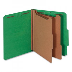 Universal UNV10302 Bright Colored Pressboard Classification Folders, 2 Dividers, Letter Size, Emerald Green, 10/Box