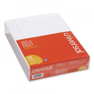 Universal UNV11000 Glue Top Writing Pads, Legal Rule, Letter, White, 50 Sheet Pads/Pack, Dozen