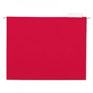 Universal UNV14118 Deluxe Bright Color Hanging File Folders, Letter Size, 1/5-Cut Tab, Red, 25/Box
