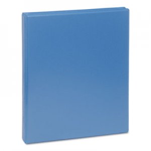 Universal UNV20703 Deluxe Round Ring View Binder, 3 Rings, 0.5" Capacity, 11 x 8.5, Light Blue