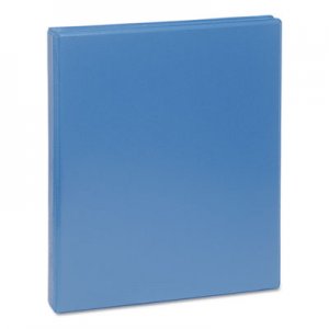 Universal UNV20703 Deluxe Round Ring View Binder, 3 Rings, 0.5" Capacity, 11 x 8.5, Light Blue