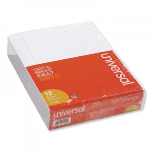 Universal UNV41000 Glue Top Writing Pads, Narrow Rule, Letter, White, 50 Sheet Pads/Pack, Dozen