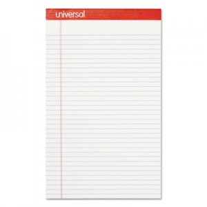 Universal UNV45000 Perforated Edge Writing Pad, Wide/Margin Rule, Legal, White, 50 Sheet, Dozen