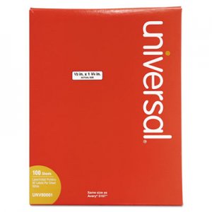 Universal UNV80001 White Labels, Inkjet/Laser Printers, 0.5 x 1.75, White, 80/Sheet, 100 Sheets/Box
