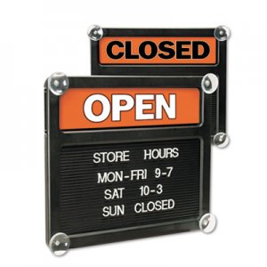 Headline Sign 3727 Double-Sided Open/Closed Sign w/Plastic Push Characters, 14 3/8 x 12 3/8