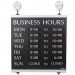 Headline Sign 4247 Century Series Business Hours Sign, Heavy-Duty Plastic, 13 x 14, Black