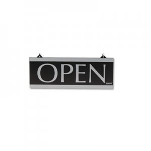 Headline Sign 4246 Century Series Reversible Open/Closed Sign, w/Suction Mount, 13 x 5, Black