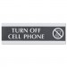 Headline Sign 4759 Century Series Office Sign,TURN OFF CELL PHONE, 9 x 3