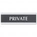 Headline Sign 4761 Century Series Office Sign, PRIVATE, 9 x 3, Black/Silver