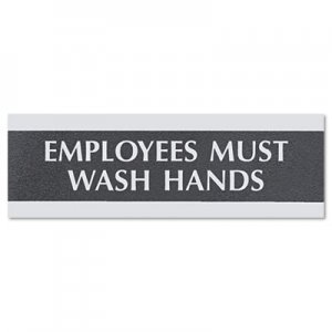 Headline Sign USS4782 Century Series Office Sign, Employees Must Wash Hands, 9 x 3