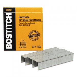 Bostitch BOSSB35121M Heavy-Duty Premium Staples, 1/2" Leg Length, 1000/Box