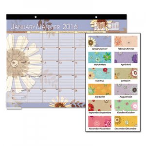 At-A-Glance 5035 Paper Flowers Desk Pad, 22 x 17, 2016