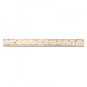 Westcott 10702 Hole Punched Wood Ruler English and Metric With Metal Edge, 12