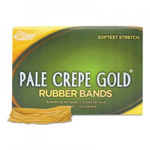 Alliance 20195 Pale Crepe Gold Rubber Bands, Sz. 19, 3-1/2 x 1/16, 1lb Box