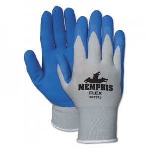 Memphis 96731XL Memphis Flex Seamless Nylon Knit Gloves, Extra Large, Blue/Gray, Pair