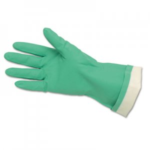 Memphis 5319E Flock-Lined Nitrile Gloves, Green, 12 Pairs