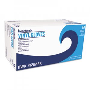 Boardwalk BWK365MBX General Purpose Vinyl Gloves, Powder/Latex-Free, 2 3/5mil, Medium, Clear, 100/Bx