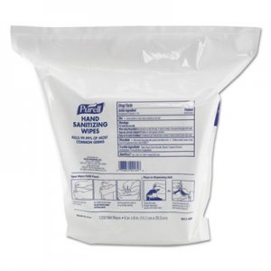 PURELL GOJ911802 Hand Sanitizing Wipes, 6" x 8", White, Fresh Citrus Scent, 1200/Refill Pouch, 2 Refills/Carton