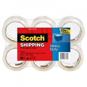Scotch MMM38506 3850 Heavy-Duty Tape Refills, 1.88" x 54.6yds, 3" Core, Clear, 6/Pack