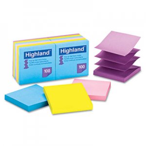 Highland MMM6549PUB Self-Stick Notes, 3 x 3, 100 Sheets