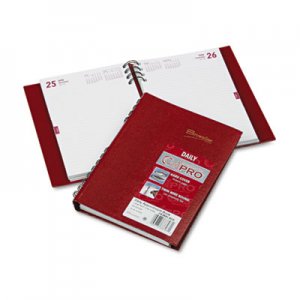 Brownline REDCB389CRED CoilPro Daily Planner, Ruled 1 Day/Page, 8-1/4 x 5-3/4, Red, 2016