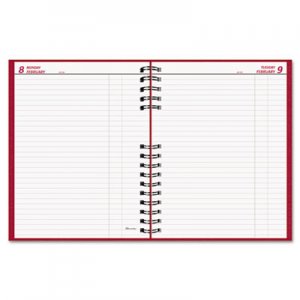 Brownline REDC550CRED CoilPRO Daily Planner, Ruled, 1 Page/Day, 7-7/8 x 10, Red, 2016