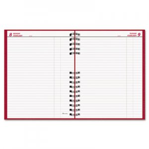 Brownline REDC550CRED CoilPRO Daily Planner, Ruled, 1 Page/Day, 7-7/8 x 10, Red, 2016