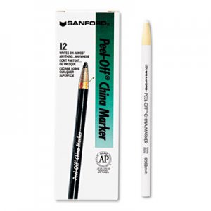 Sharpie 2060 Peel-Off China Markers, White, Dozen