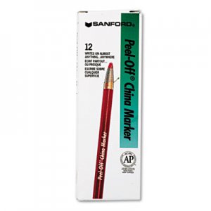 Sharpie 2059 Peel-Off China Markers, Red, Dozen