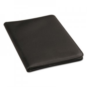 Universal UNV32660 Leather-Look Pad Folio, Inside Flap Pocket w/Card Holder, Black