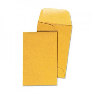 Universal UNV35300 Kraft Coin Envelope, #1, Round Flap, Gummed Closure, 2.25 x 3.5, Light Brown Kraft, 500/Box