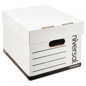 Universal UNV95225 Professional-Grade Heavy-Duty Storage Boxes, Letter/Legal Files, White, 12/Carton