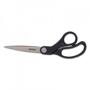 Universal UNV92010 Stainless Steel Office Scissors, 8.5" Long, 3.75" Cut Length, Black Offset Handle