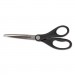 Universal UNV92008 Stainless Steel Office Scissors, Pointed Tip, 7" Long, 3" Cut Length, Black Straight Handle