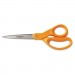 Fiskars FSK34527797J Home and Office Scissors, 8" Long, 3.5" Cut Length, Orange Straight Handle
