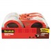 Scotch MMM37504RD 3750 Commercial Grade Packaging Tape with Dispenser, 3" Core, 1.88" x 54.6 yds, Clear, 4/Pack