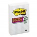 Post-it Notes Super Sticky MMM660SSGRID Grid Notes, 4 x 6, White with Blue Grid, 50/Pad, 6 Pads/Pack