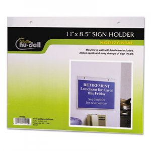 NuDell NUD38008Z Clear Plastic Sign Holder, Wall Mount, 11 X 8 1/2