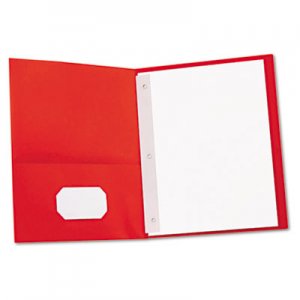 Universal UNV57118 Two-Pocket Portfolios with Tang Fasteners, 11 x 8 1/2, Red, 25/Box
