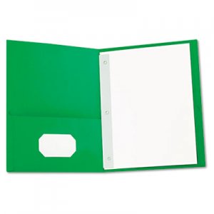 Universal UNV57117 Two-Pocket Portfolios with Tang Fasteners, 11 x 8 1/2, Green, 25/Box