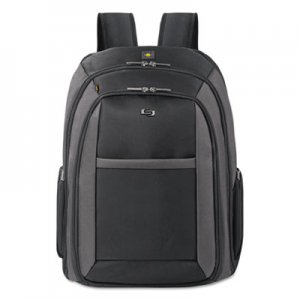 Solo USLCLA7034 Pro CheckFast Backpack, 16", 13 3/4" x 6 1/2" x 17 3/4", Black