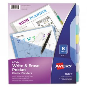 Avery 16177 Write-On Big Tab Plastic Dividers, 8-Tab, Letter