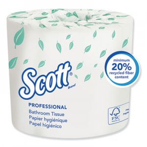 Scott KCC04460RL Essential Standard Roll Bathroom Tissue, Septic Safe, 2-Ply, White, 550 Sheets/Roll