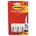 Command 17067ES General Purpose Hooks, Small, Holds 1lb, White, 3 Hooks & 6 Strips/Pack