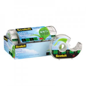 Scotch MMM6123 Magic Greener Tape in Refillable Dispenser, 3/4" x 600", 1" Core, 6/Pack